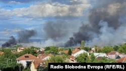 Požar u skopskom Vardarištu kod naselja Lisičje, 31. avgust 2025. Foto Radio Slobodna Evropa (RFE/RL)