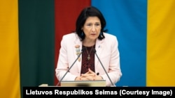 Саломе Зурабишвили в Сейме Литвы, 25 марта