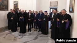 Ամենայն Հայոց Գարեգին երկրորդ կաթողիկոսի հանդիպումը Գերմանիայի նախագահ Ֆրանկ-Վալտեր Շտայնմայերի հետ, Մայր Աթոռ Սուրբ Էջմիածին, 1-ը ապրիլի, 2025թ. 