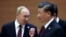 Президент России Владимир Путин и председатель КНР Си Цзиньпин перед встречей глав государств-членов Шанхайской организации сотрудничества (ШОС) в Самарканде, Узбекистан, 16 сентября 2022 года