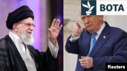 Fotografi e kombinuar e liderit suprem të Iranit, Ayatollah Ali Khamenei (majtas), dhe presidentit amerikan, Donald Trump.