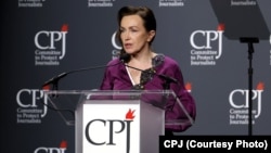 Журналістка Татаро-башкирської служби Радіо Свобода Алсу Курмашева на церемонії нагородження