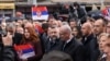 Udhëheqësit e Listës Serbe në protestën e 6 nëntorit në Mitrovicën e Veriut.