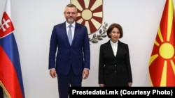 Претседателот на Словачка, Петер Пелегрини и македонската претседателка Гордана Сиљановска-Давкова, Скопје, 14 октомври