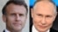 Президент Франції Емманюель Макрон (л) і президент РФ Володимир Путін (п)