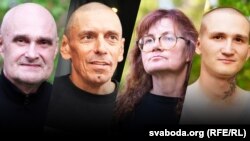 Каляж, злева направа: Сяргей Шэлег, Ігар Карней, Натальля Дуліна, Кірыла Балахонаў