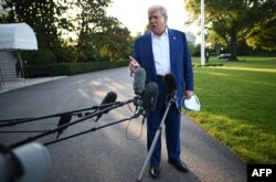 Presidenti amerikan, Donald Trump në adresimin para mediave më herët gjatë ditës.