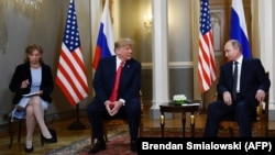 Președintele american, Donald Trump, alături de omologul său rus, Vladimir Putin, în cadrul summit-ului de la Helsinki, iulie 2018.