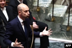 French Foreign Minister Jean-Noel Barrot tells lawmakers that the government's priority is to constrain Iran's nuclear program, in Paris on April 1.