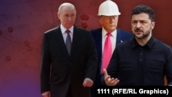 Коллаж: Путин, Трамп, Зеленский
