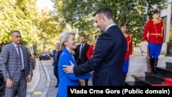 Premijer Milojko Spajić i šefica Evropske komisije Ursula fon der Lajen u Podgorici (foto-arhiv)
