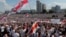 Belarus - People take part in a protest against the presidential election results demanding the resignation of Belarusian President Alexander Lukashenko and the release of political prisoners, in Minsk, 16aug2020