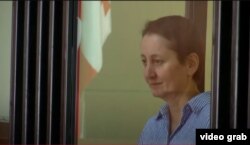 Gazetarja nga Gjeorgjia, Mzia Amaglobeli, gjatë një seance gjyqësore.