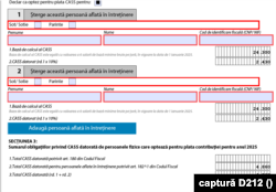 Cei care plătesc CASS pentru persoane aflate în întreținere completează Secțiunea 2 a Declarației 212.