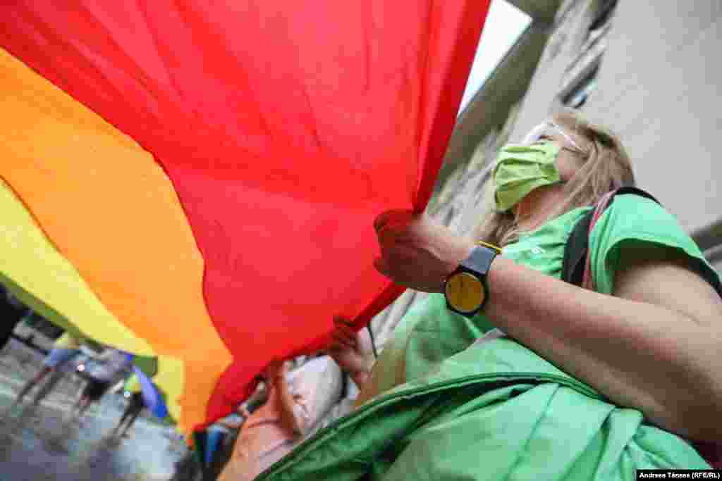 LGBTQ- Protest organized by ACCEPT Association, against the decision of banning the Bucharest Pride Parade 2021, Bucharest, Romania.