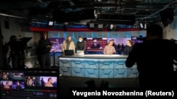 Novinari u studiju RFE/RL u Moskvi, april 2021.