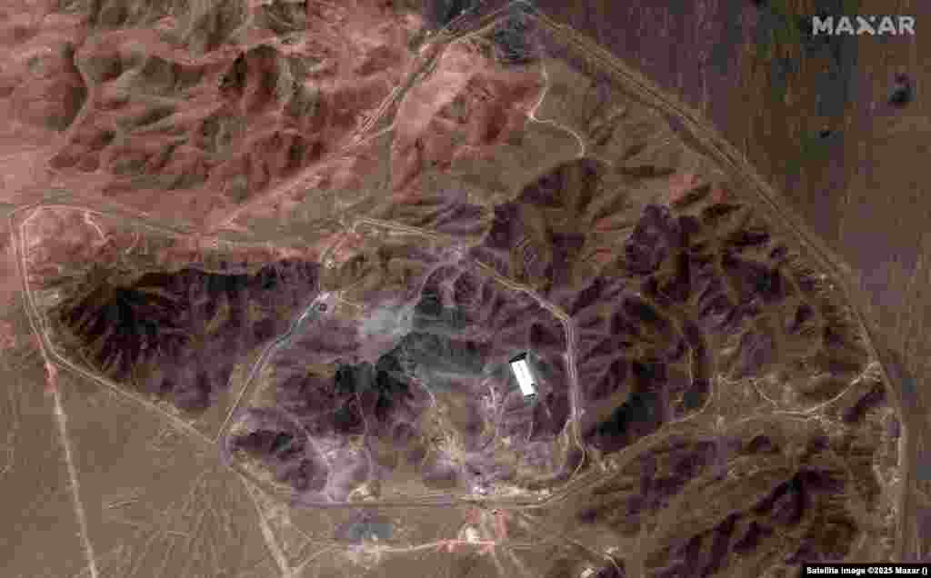 A satellite view shows an overview of Fordow underground complex, after the U.S. struck the underground nuclear facility, near Qom, Iran June 22, 2025.