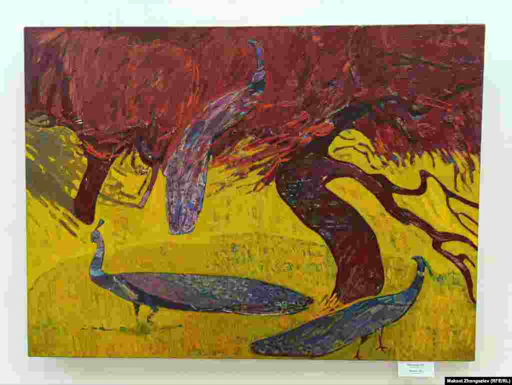 Бул сүрөт &ldquo;Лавандалар&rdquo; деп аталат. Мында жаратылышта ээн-эркин жүргөн канаттуулар жана күзгү дарактар тартылган. Жакшылап байкаган көрүүчү дарактардын бутактарынан анын бийлеп тургандай көрүнүшүн көрөт.