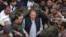 Former Pakistani Prime Minister Nawaz Sharif arrives at a court in Lahore on corruption charges in October 2019.