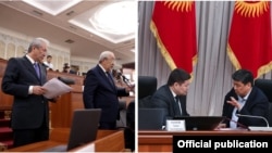 Адахан Мадумаров, Исхак Масалиев, Талант Мамытов жана Бакыт Төрөбаев (солдон оңго карай).  