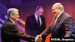 Коллаж: Александр Лукашенко, Владимир Путин и заместитель Кита Келлога Джон Коул