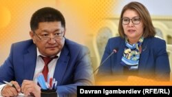 Мурдагы вице-премьер Алтынай Өмүрбекова менен экс-саламаттык сактоо министри Космосбек Чолпонбаев. (коллаж)