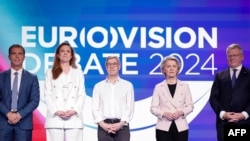 Candidații de top pentru poziția de Comisar European: Sandro Gozi (Renew), Terry Reintke (Verzii), Walter Baier (Stânga), Ursula von der Leyen (Partidul Popular European) și Nicolas Schmit (Social-Democrați). Bruxelles, 23 mai. 