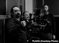 Regizorul Igor Cobileanski, în timpul filmărilor la Plaha.