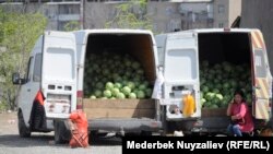 Карантинге байланыштуу эрте жазда алган түшүмүн кайда алып барып сатуунун жолуп таппай же коюлган посттордон өтө албай дыйкандардын түйшүгү арбыды. Араван району. 14-апрель.