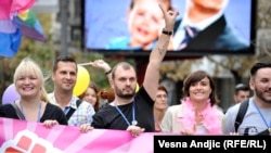 Boban Stojanović na Paradi ponosa u Beogradu