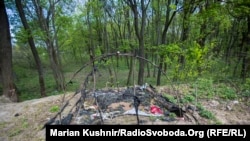 The remains of a Roma camp in Kyiv that was burned down by right-wing militants. (file photo)