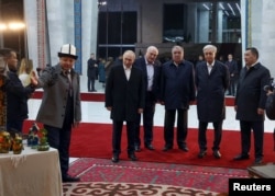 ҰҚШҰ-ға мүше елдердің басшылары Бішкектегі Ала-Арча резиденциясында. 26 қараша, 2025 жыл.