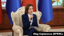 Președinta Maia Sandu a susținut o conferință de presă de sfârșit de an, pe 19 decembrie 2024.