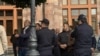 Armenia - Armenian truck drivers protest outside the main government building in Yerevan, October 13, 2025.