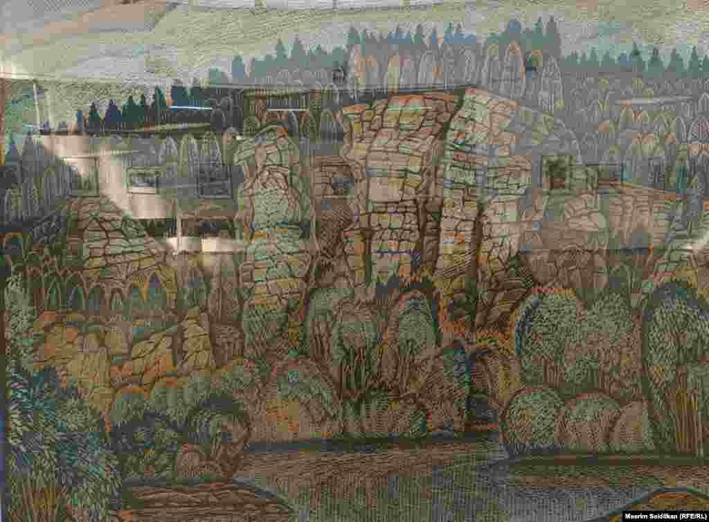 Ф. С. Шаймухаметовдун "Салават аскасы"аттуу эмгеги түстүү линогравюра, 2014-жыл.&nbsp;