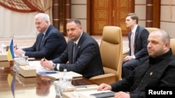 Слева на право: министр иностранных дел Андрей Сибига, глава Офиса президента Андрей Ермак и министр обороны Рустем Умеров проведут «серию двусторонних и многосторонних встреч» (фото архивное)