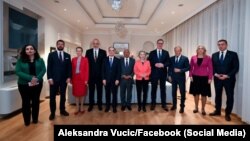 Udhëheqësit e vendeve të Ballkanit Perëndimor me zyrtarët e lartë të Bashkimit Evropian, në Tiranë, më 15 maj.