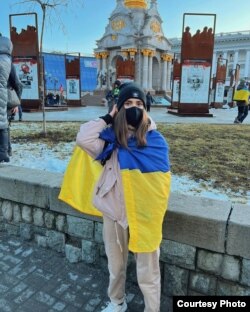 Іванна Цімерман на Марші єдності в лютому 2022 року