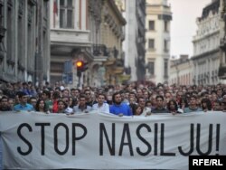 Protest nakon ubistva Brisa Tatona, Beograd 02.10.2009.