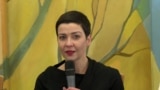 Ukraine - Maryya Kalesnikava, Belarusian opposition leader, speaks in Ukraine speaks after her release from prison in Belarus - screen grab
