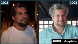 Марк Кекеши на железничката станица во Сегед на 29 август 2015 година, и на неодамнешна фотографија.