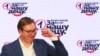 Predsednik Srbije Aleksandar Vučić u sedištu Srpske napredne stranke posle parlamentarnih izbora