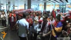 После победного матча в Копенгагене сборная Армении возвратилась домой