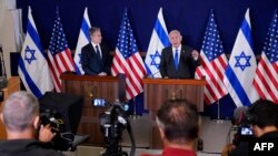 وزیر خارجه ایالات متحده در کنفرانس مشترک خبری با صدراعظم اسرائیل