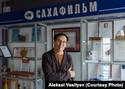 Aleksei Romanov at the headquarters of Sakhafilm, the movie production company he founded in 1993. “Shamanism, our traditional faith, and other customs were banned. But now we’re bringing them back,” he says.