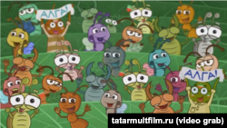 Фрагмент из мультфильма "Кем көчле?" (студия "Татармультфильм")