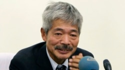 Tetsu Nakamura speaks at a press conference in Kabul in August 2008.