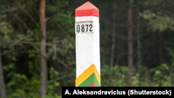 Літоўскі памежны знак. Ілюстрацыйнае фота