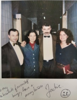 Zahid Bukva (left) stands next to CNN correspondent Jackie Shymanski in Sarajevo.