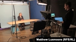 Filming at the Navalny Live channel, which is run by the Anti-Corruption Foundation.